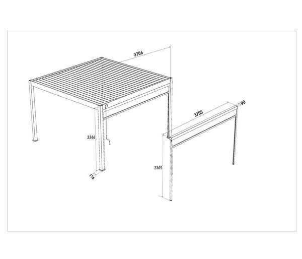 Weide Sonnenrollo für Deluxe/Classic Pergola,