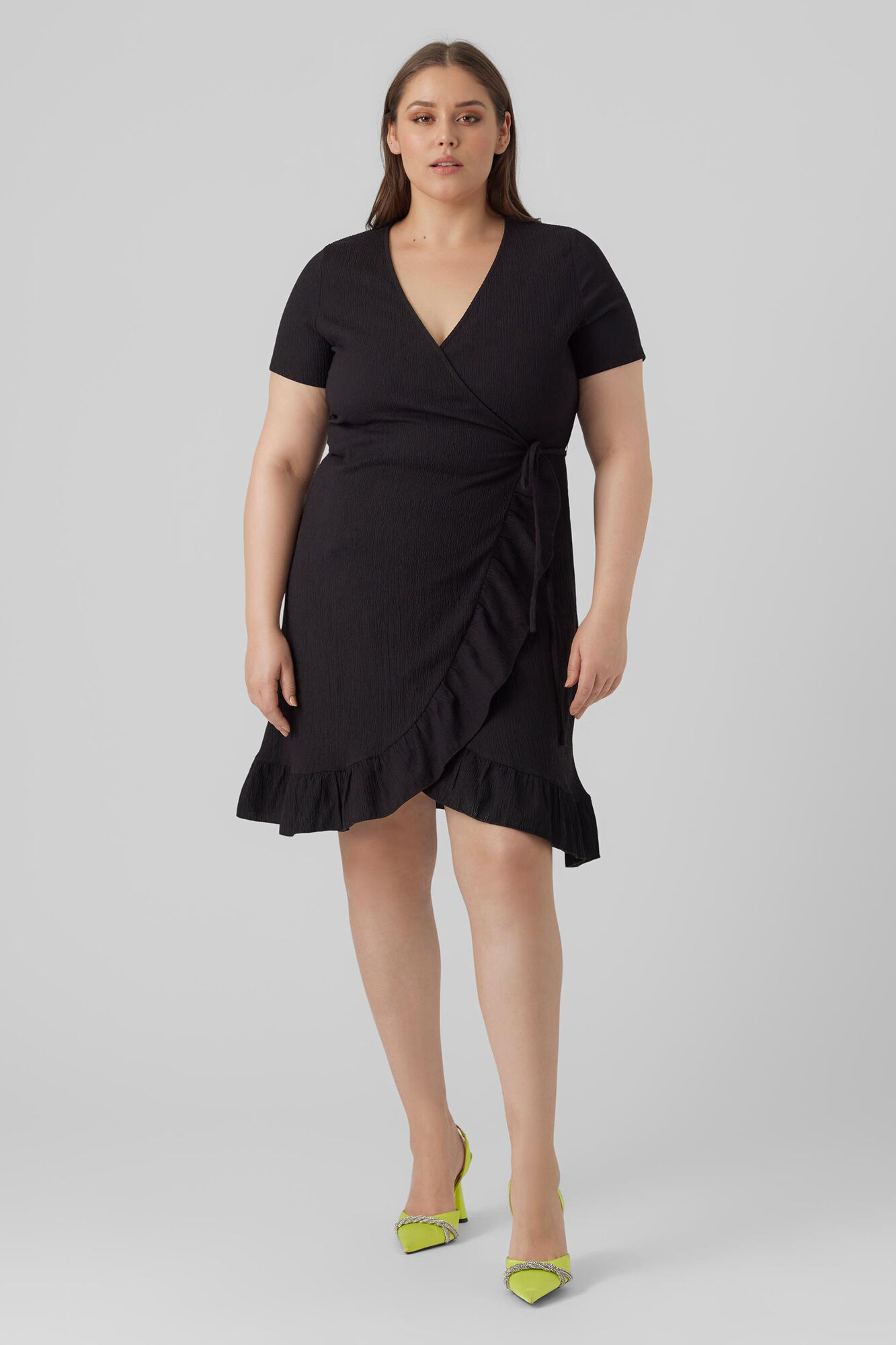 Vestido envelope plus size - Preto