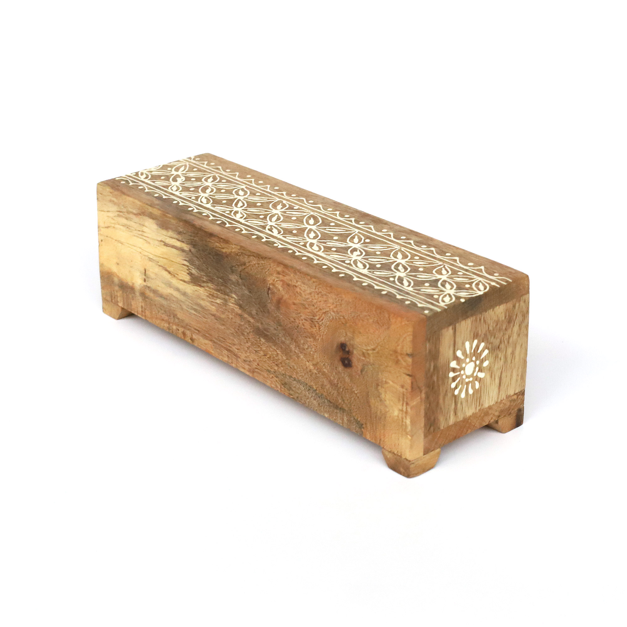 Schubladentruhe mit 4 Keramik-Schüben, natur, orange, B 29 cm, H 9 cm, L 9 cm von fischer's lagerhaus