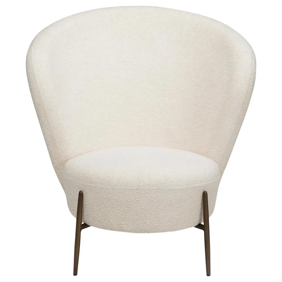 Hioshop Orbit Dan-Form fauteuil bouclé wit