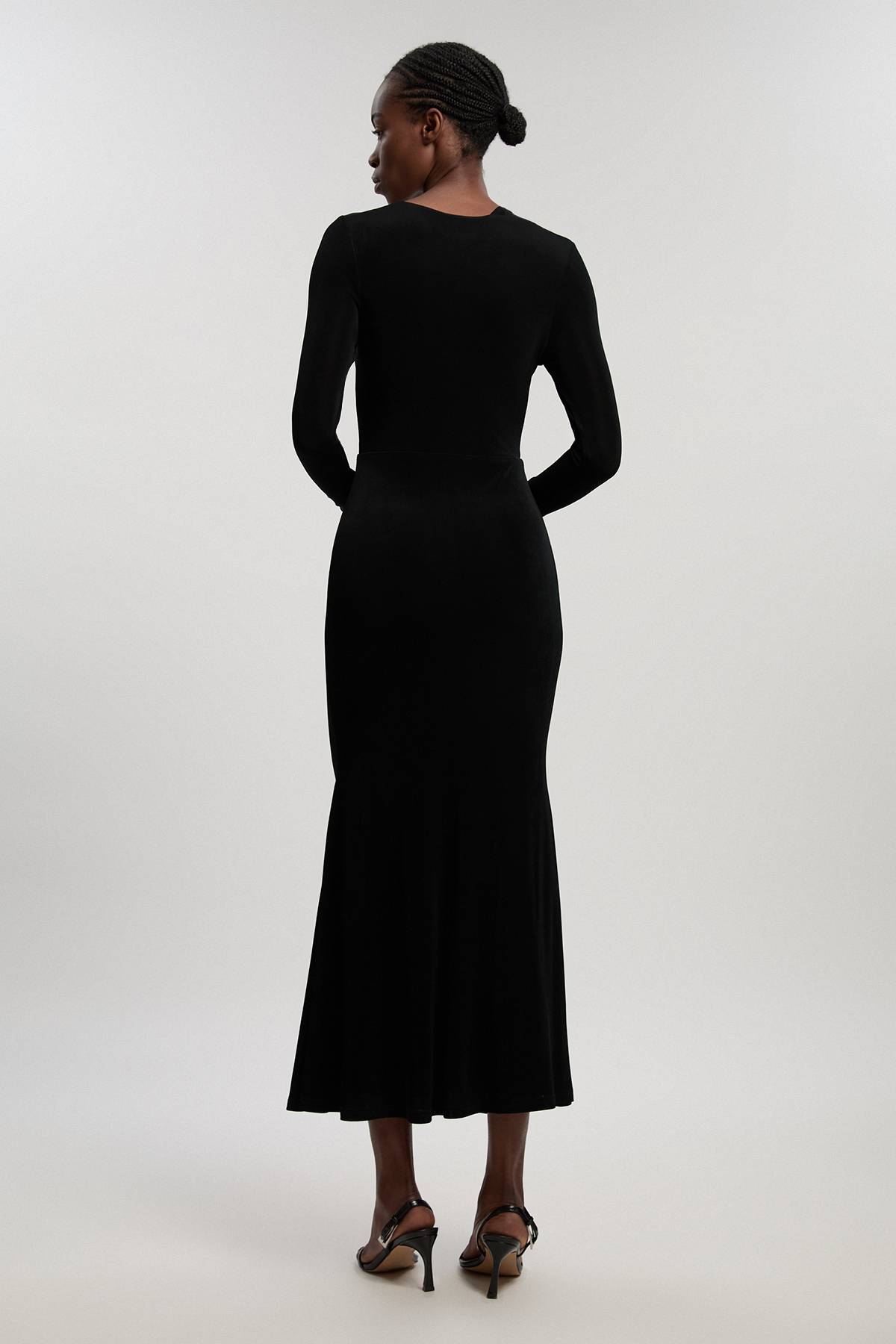 KarenMillen Robe Maxi En Crêpe Fluide Petite Avec Détail Torsadé