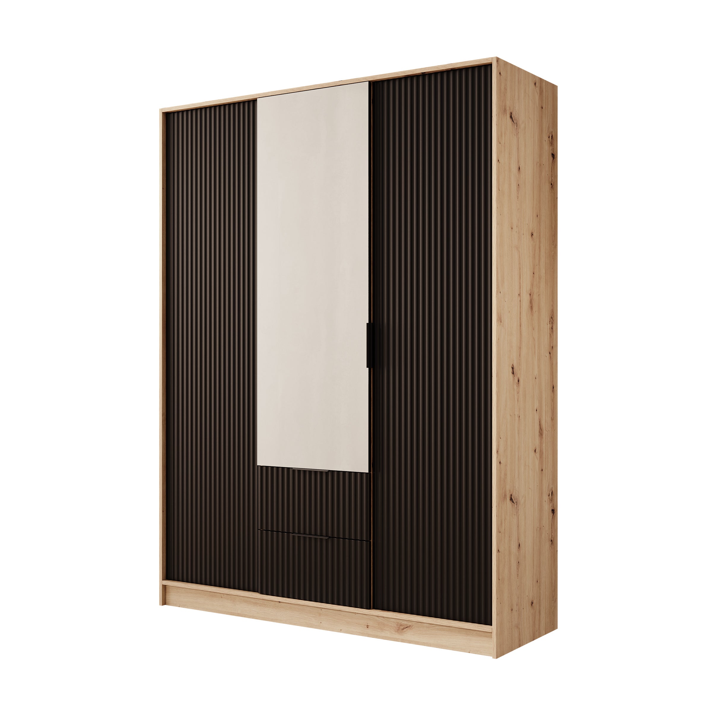 Negroni - Kledingkast met 3 deuren - Eiken/Zwart - 150x51x20