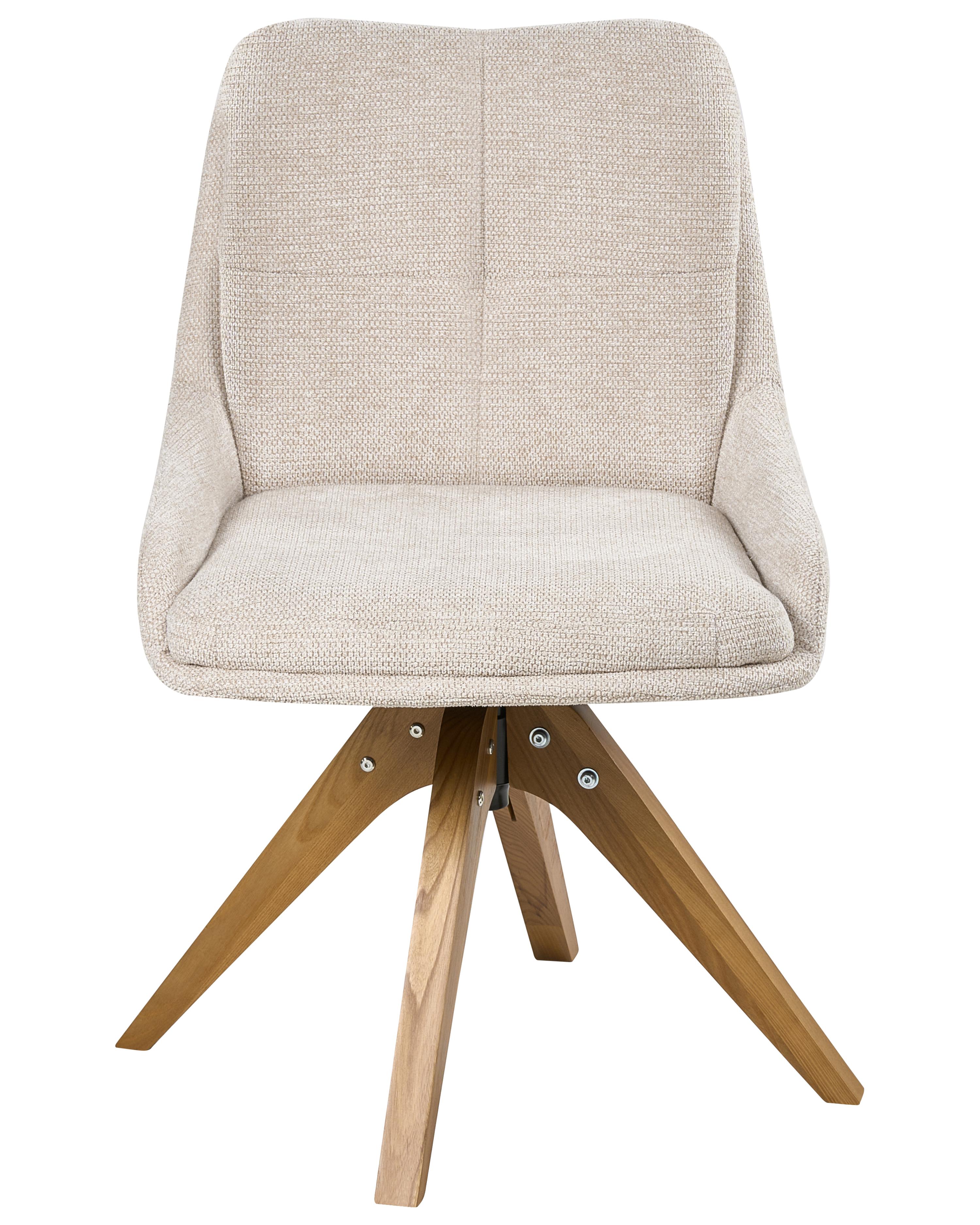 Set van 2 eetkamerstoelen draaibaar DORRIS Stof Lichtbeige