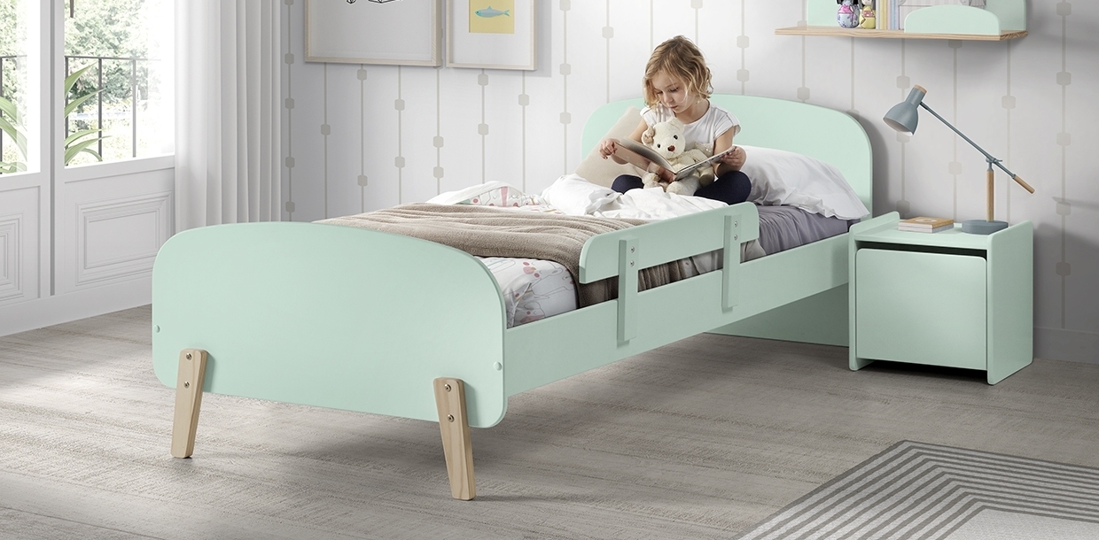 3-teiliges Kinderzimmer-Set KIDDY - mintgrün - Absturzschutz - 90x200 cm