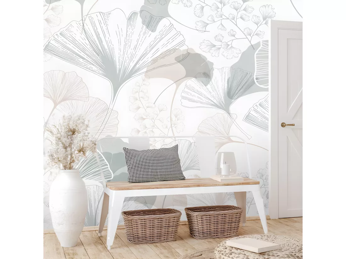 Papier Peint Panoramique L240xH270cm - Gingko - Papier intissé 150gr/m2