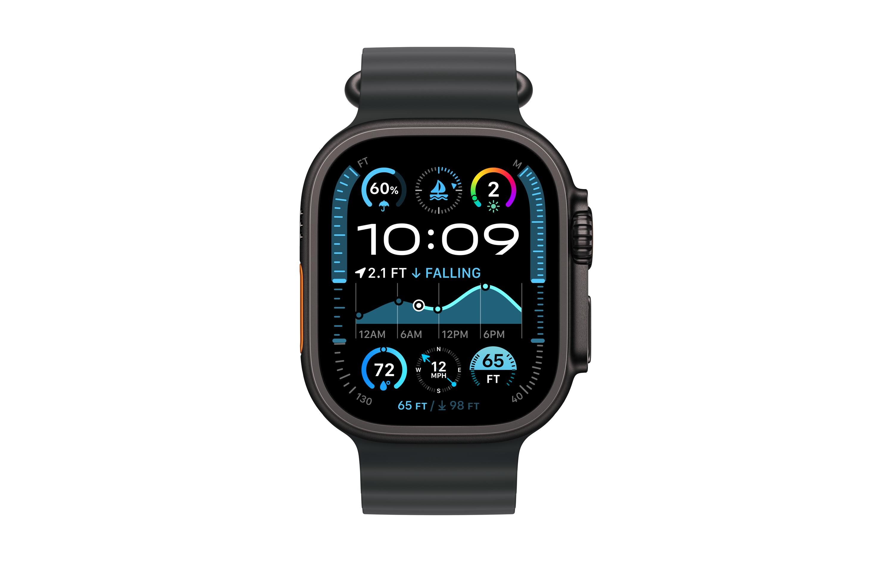 Ocean Band 49 mm Schwarz/GrauDehnbares Armband zu Apple Watch Ultra