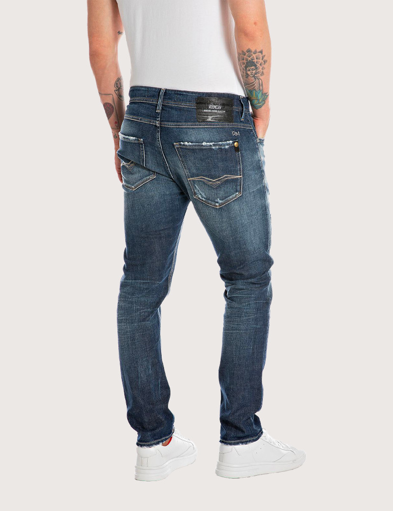 REPLAY JEAN HOMME REGULAR SLIM WILLBI MEDIUM BLEU M30