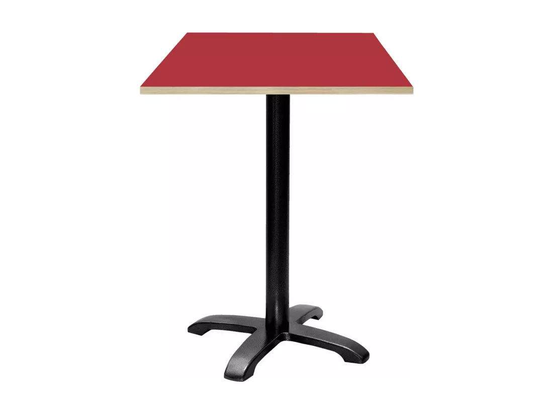 Mange-debout 60 x 60 cm - modèle Bazila rouge chants bois