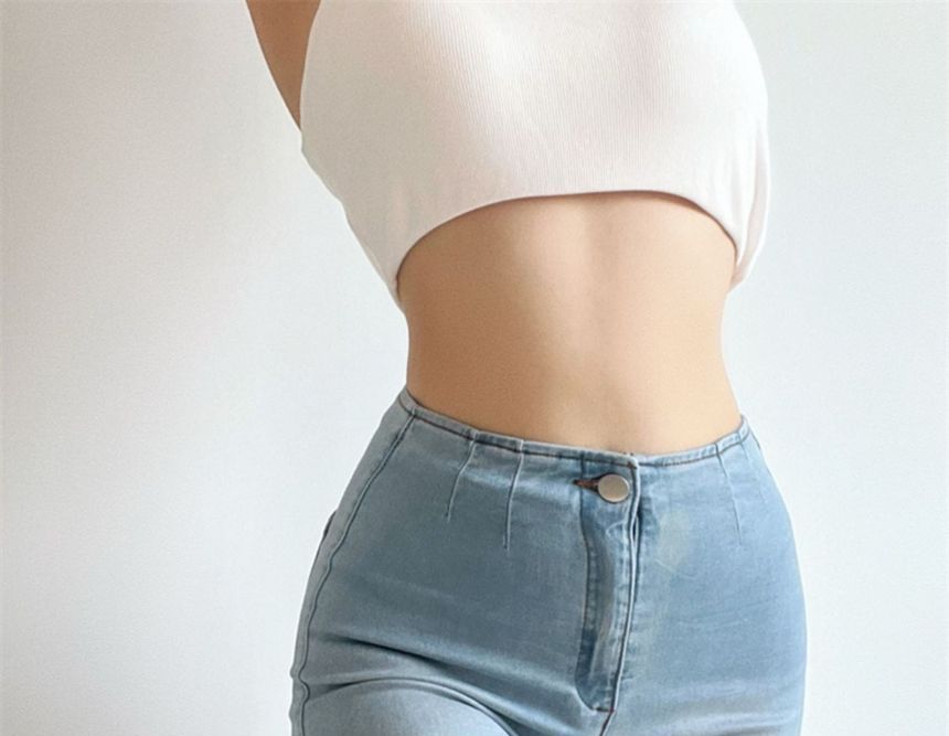 Notica - High Waist Washed Denim Hotpants