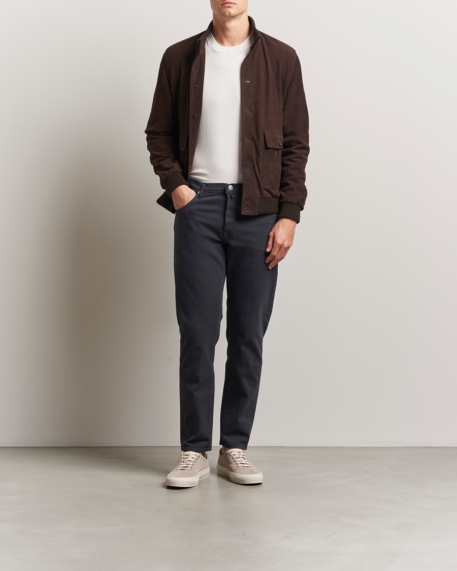 Incotex 5-Pocket Cotton Stretch Pants Navy