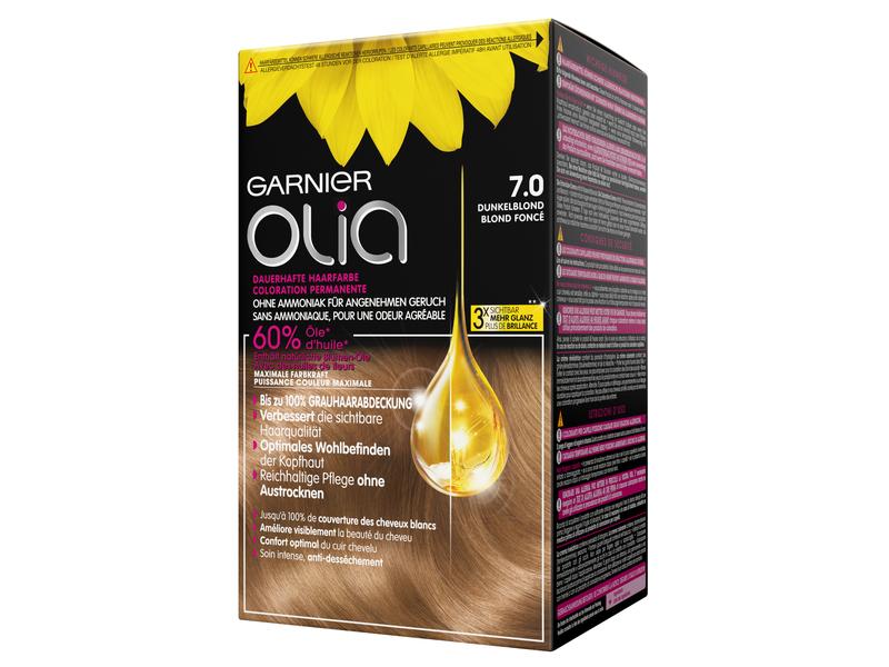 Garnier Haarcoloration Olia 7.0 Dunkelblond Dauerhafte Haarfarbe ohne Ammoniak