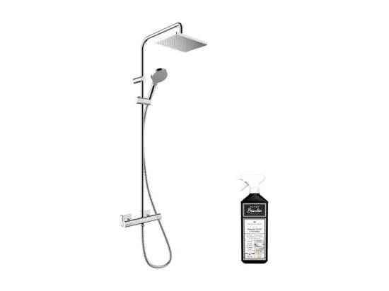 Colonne de douche thermostatique HANSGROHE Vernis Shape 230 chromée + nettoyant Briochin
