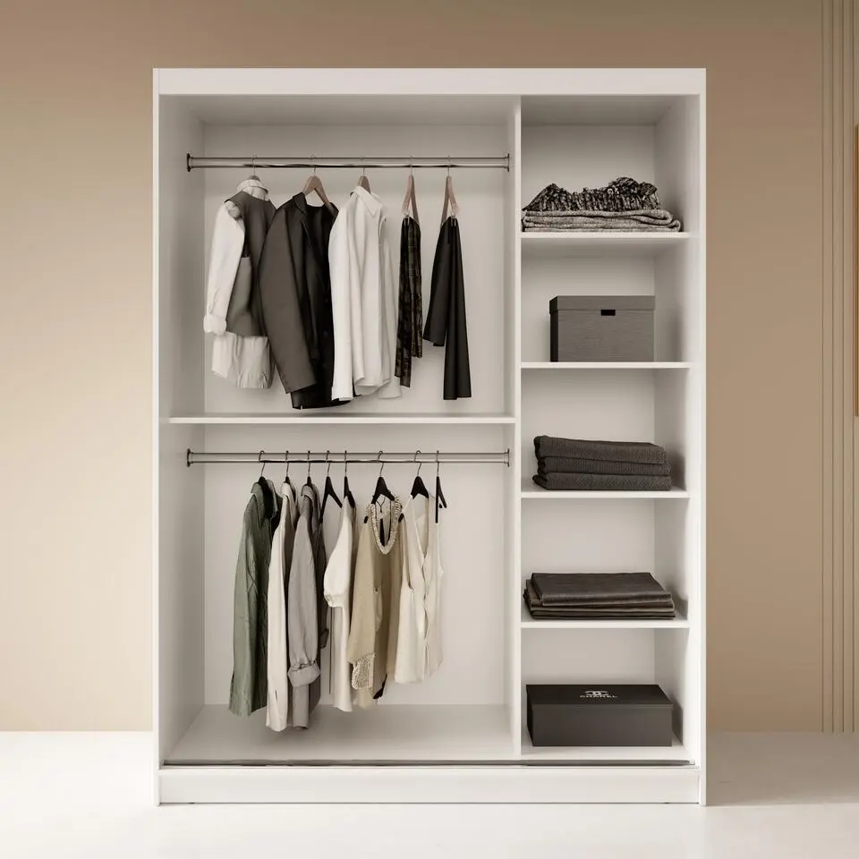 Meubella - Kledingkast Fessaro - Wit - 150 cm