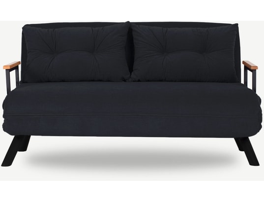 CONCEPT1 - Canapé lit Sando 2 places noir 133 x 78 x h78