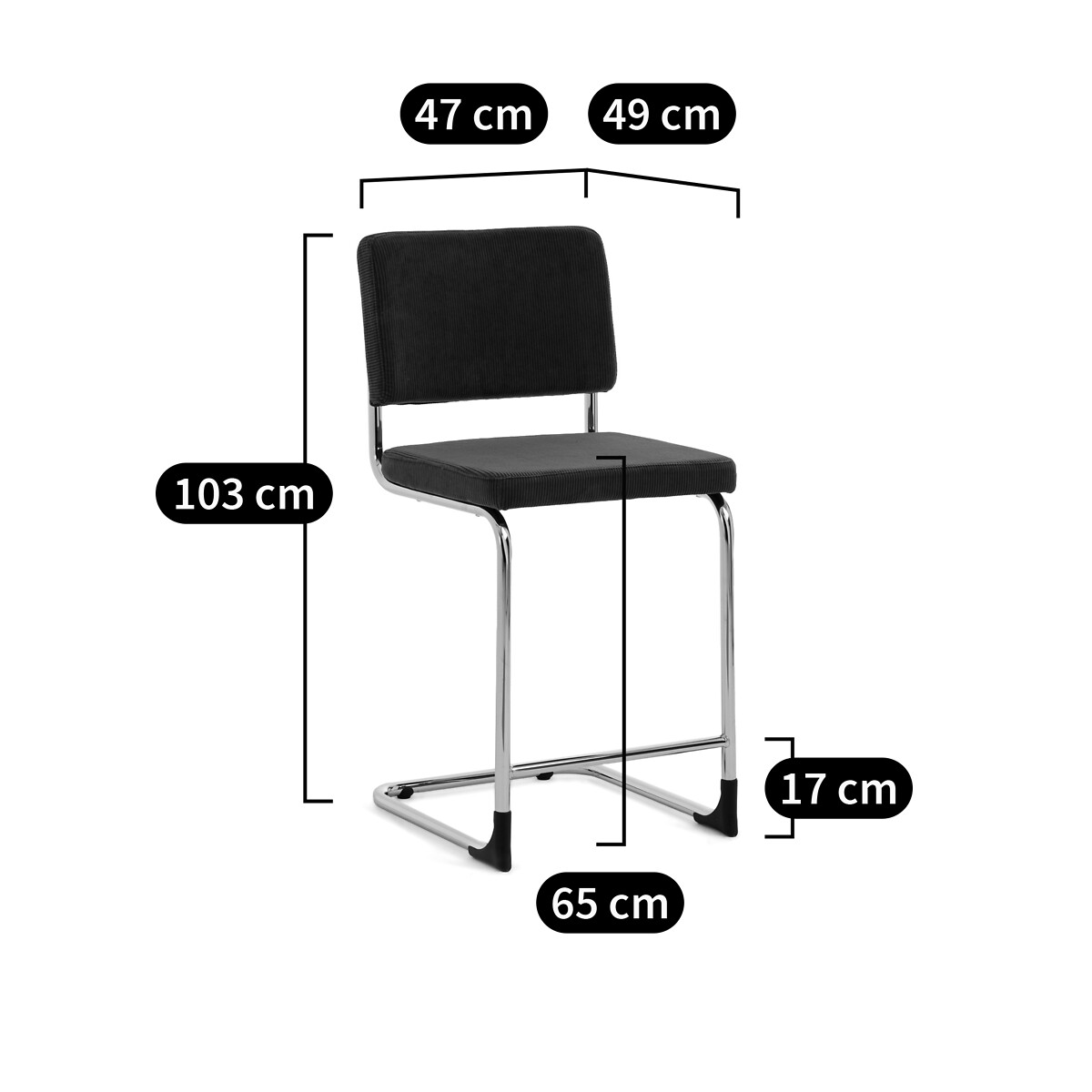 LA REDOUTE INTERIORS<br>Trenó Barstoel, H65 cm, Sarva
