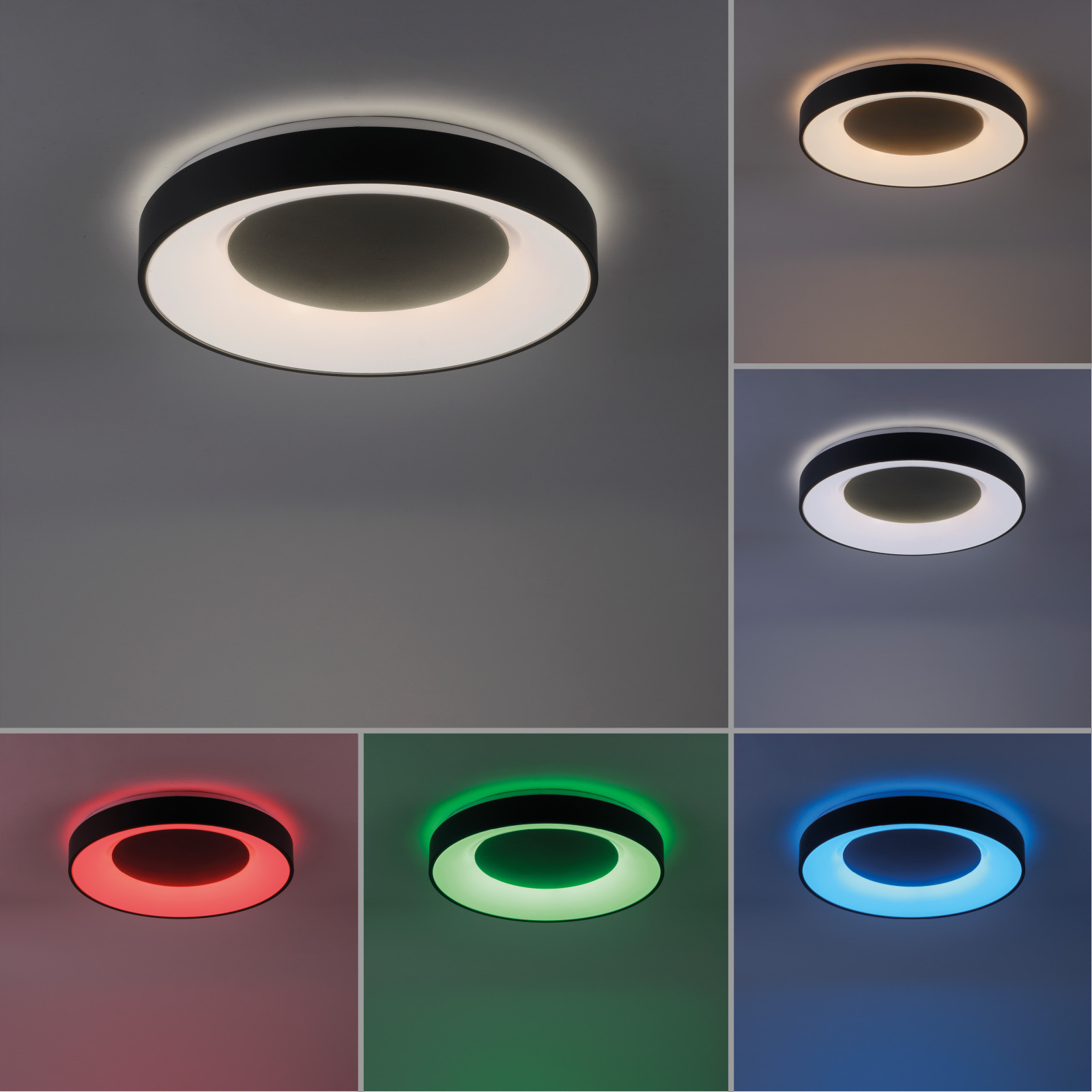 LED-Deckenleuchte - anthrazit - SmartHome - Ø 50 cm