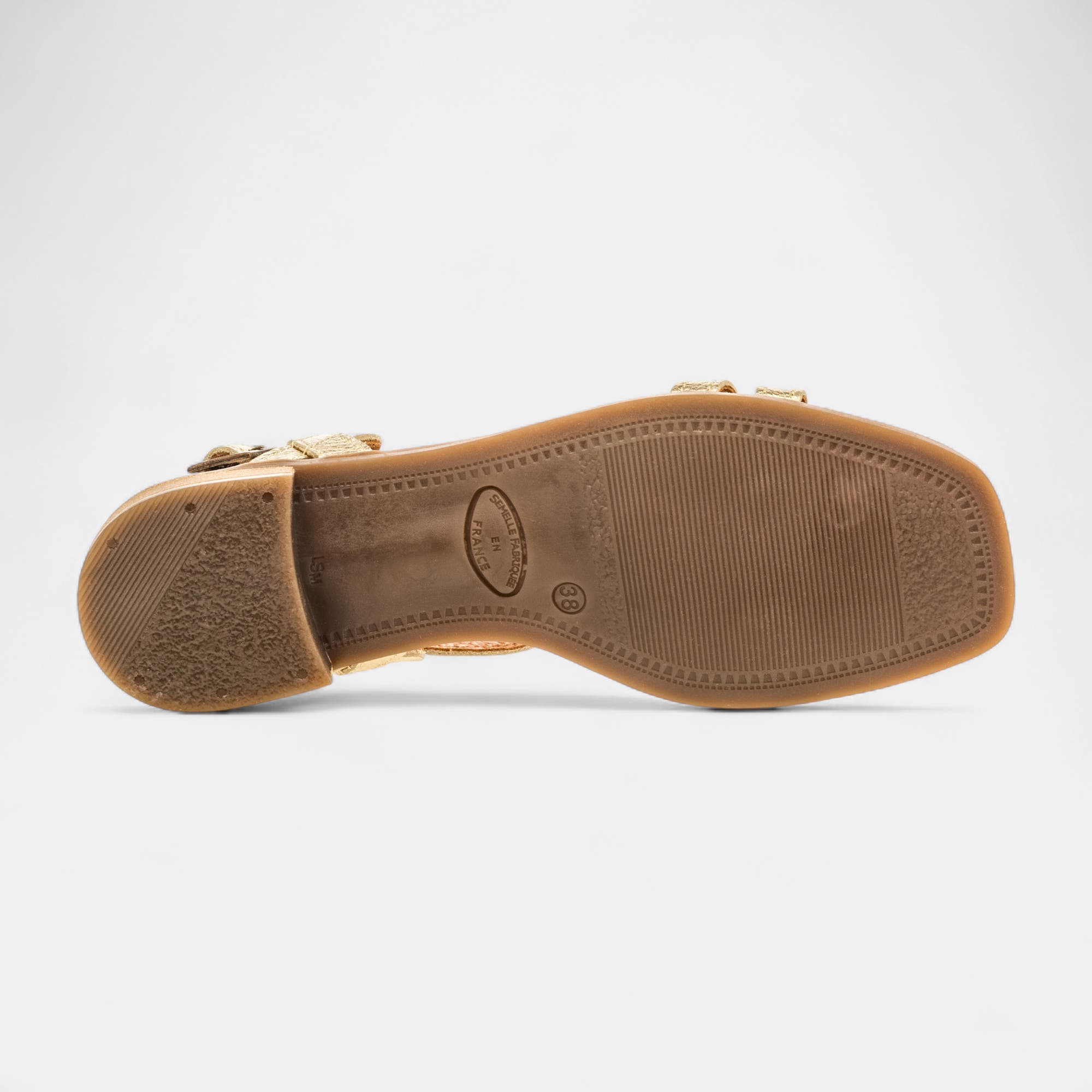 Nu-pieds Femme en cuir or