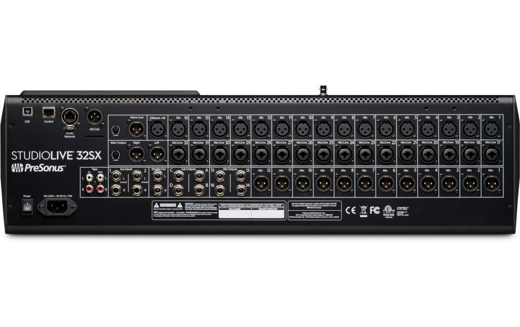 Mischpult StudioLive 32SX – 32-Kanal, digital<br>32-Kanal-Digitalmixer und USB-Audiointerface mit studiotauglicher Klangqualität und flexiblen Routing-Optionen