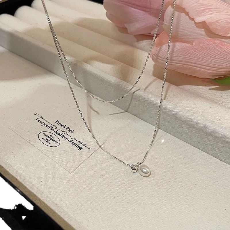 Gemsha - gelaagde ketting met imitatieparelhanger