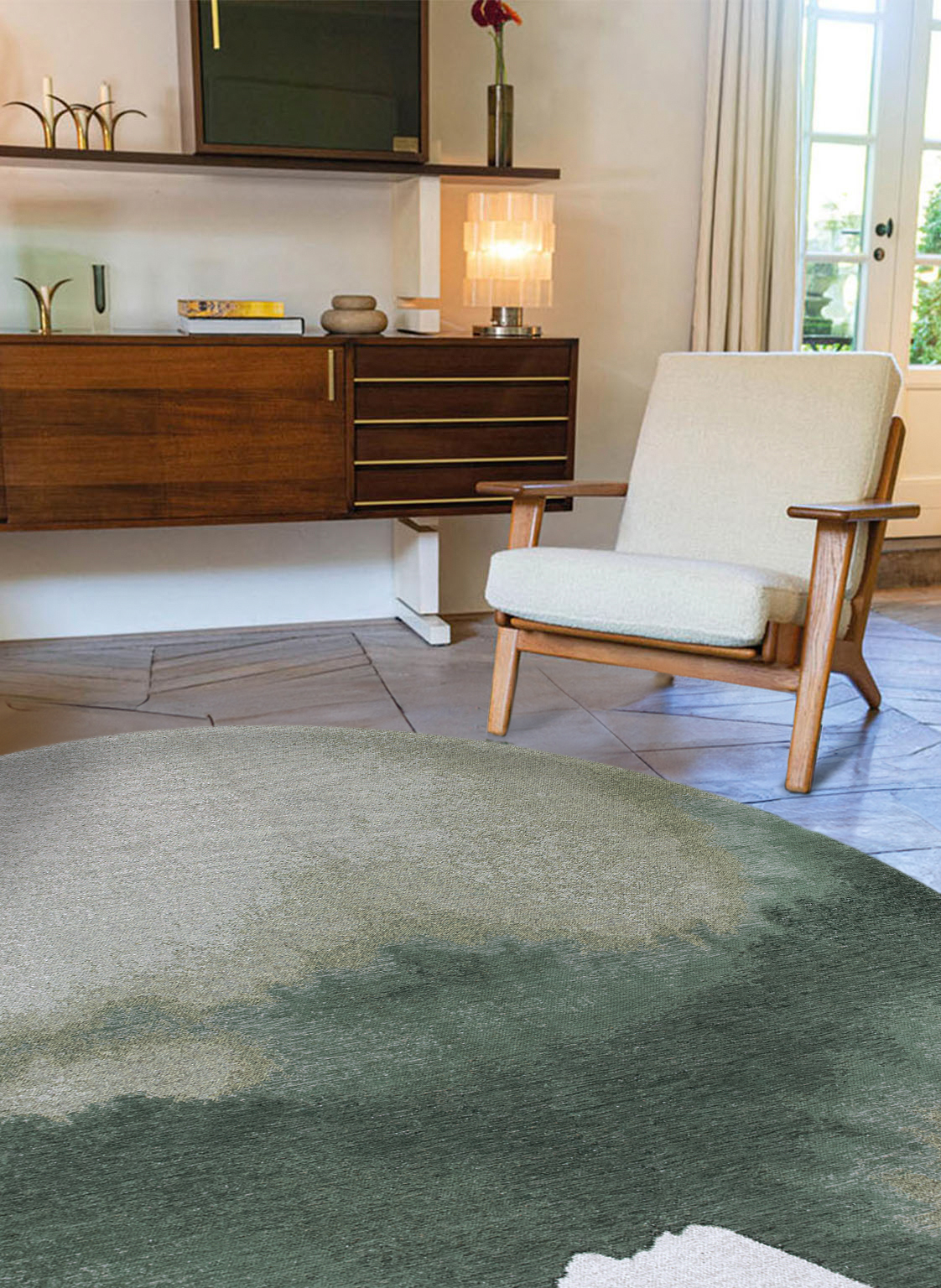 Ecorugs vloerkleed Lagoon groen 240x340 cm