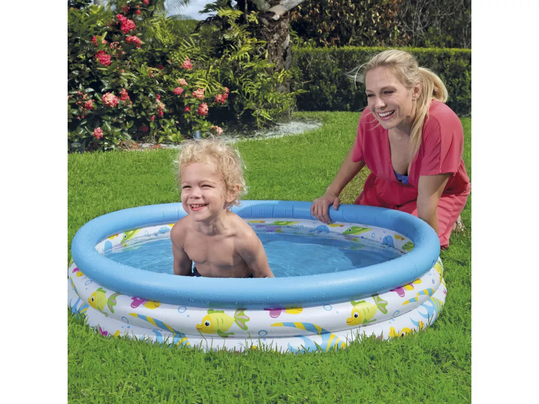 Piscine Ocean Life 3 boudins - D 102 x H 25 cm - Blanc