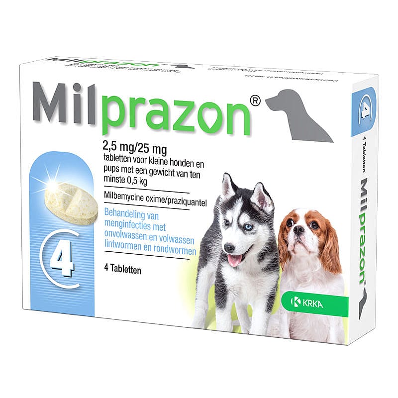 Milprazon Puppy en Kleine Hond 2.5 mg 2 tabletten