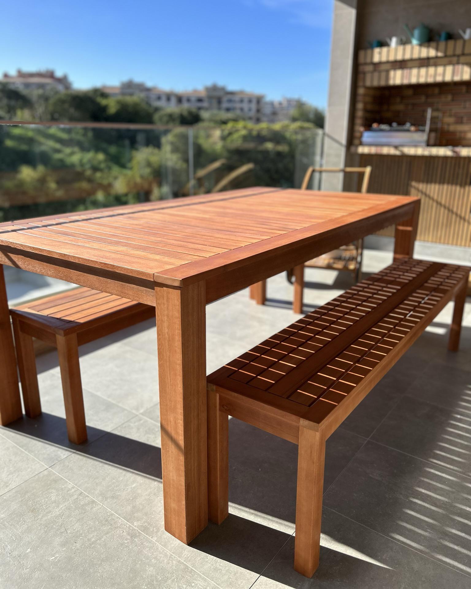 Tuinset met banken 6-zits MONSANO Eucalyptushout Bruin