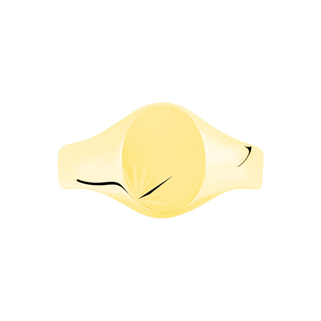 Chevalière Ovale Diamantee Soleil Or Jaune