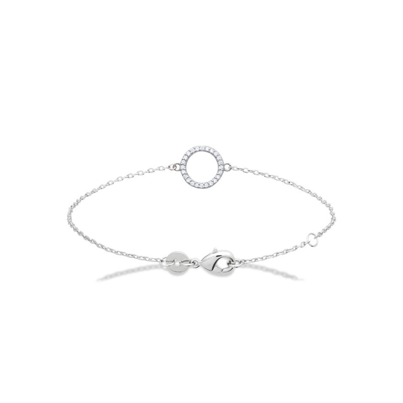 Bracelet Femme - Argent 925 - Oxyde de zirconium - Longueur : 18 cm