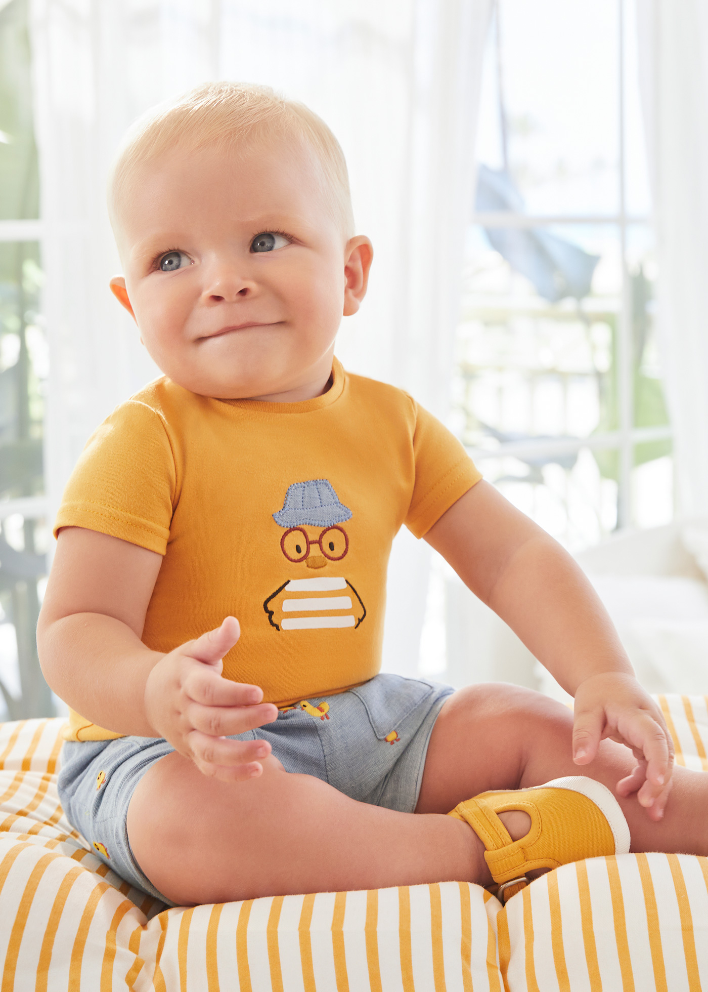 Conjunto de algodão Better Cotton de 2 peças para recém-nascidos, cor milho.