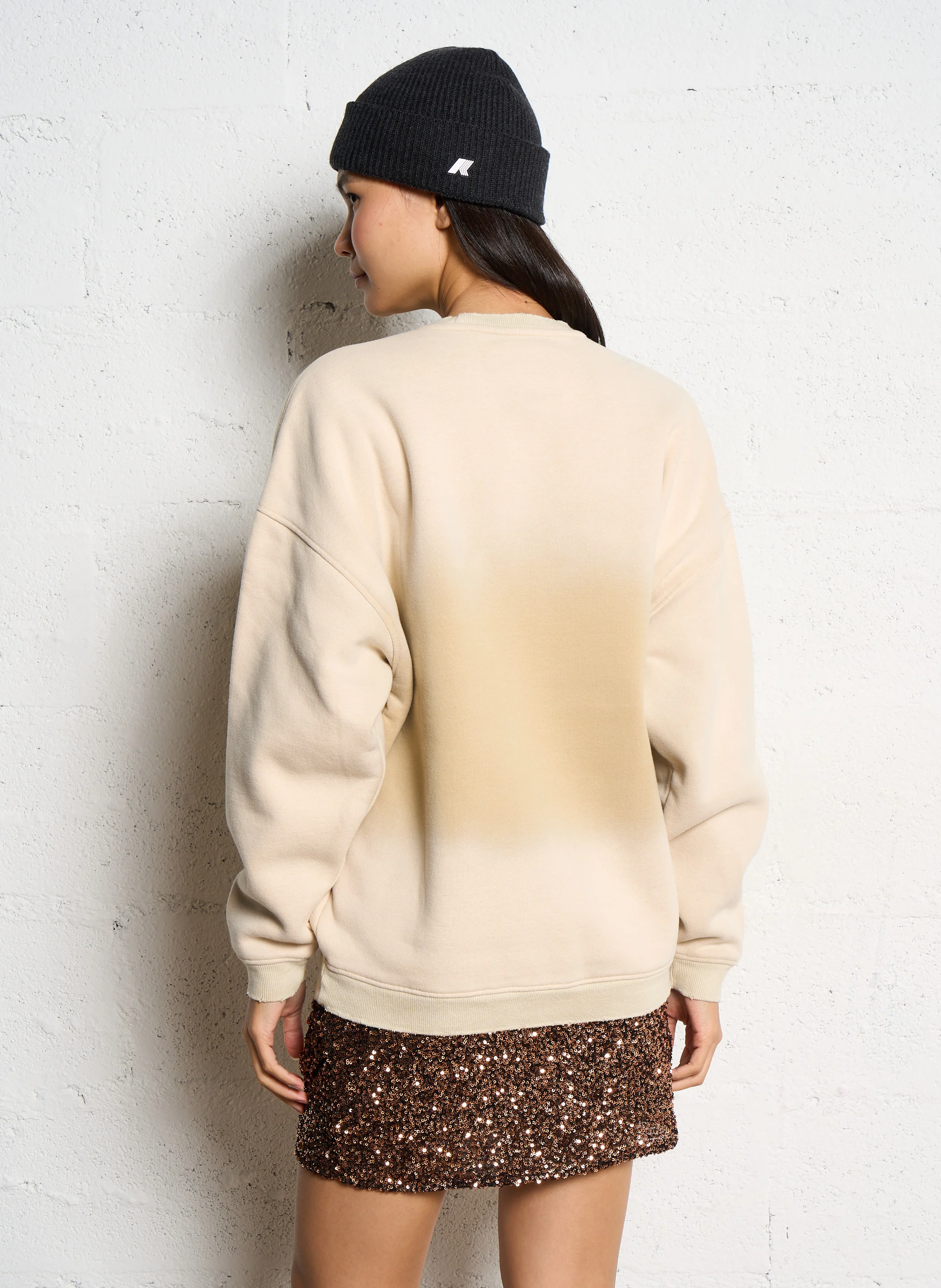 PIPER MISSOURI - Sweat ample imprimé en coton mélangé | Beige