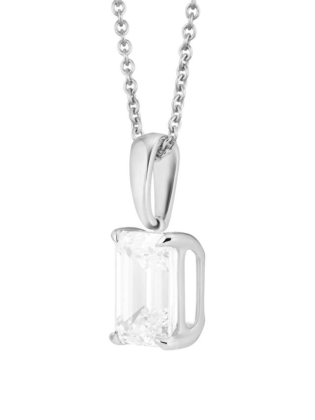 Brillant-Anhänger & Kette, 2.0 ct., Emerald-Cut, LG, Gold 585