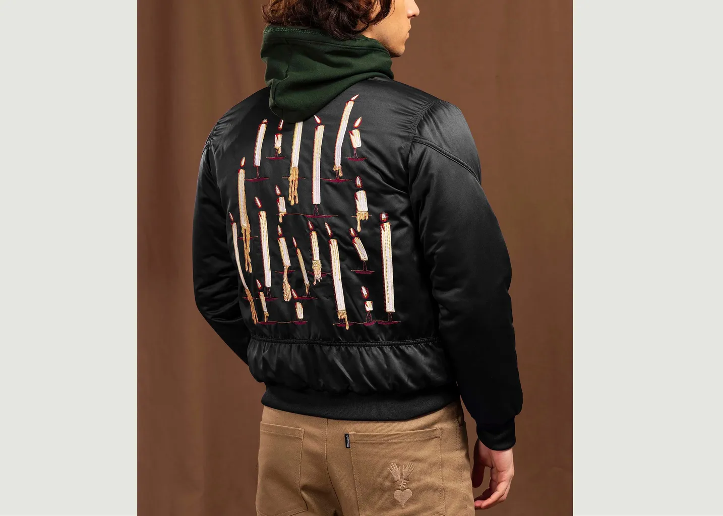 Veste teddy avec broderie bougies Misericordia