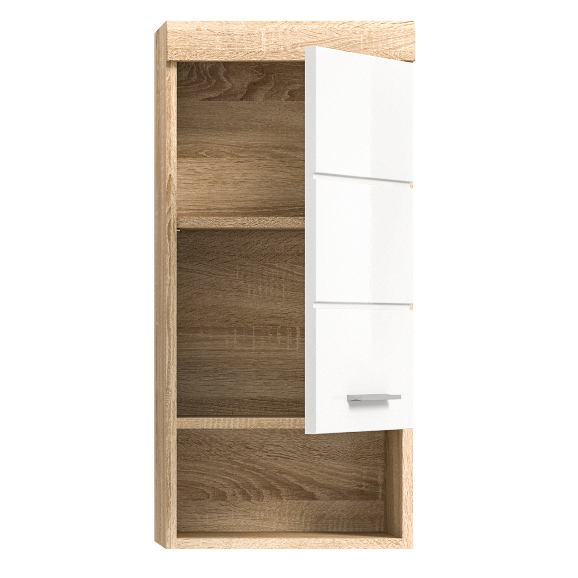 Hängeschrank LAMBADA - Sonoma Eiche-weiß Hochglanz - 37 cm