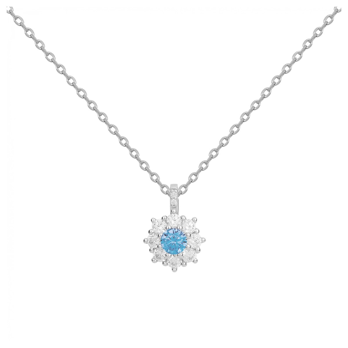 Collier en Argent avec spinelle bleu topaze