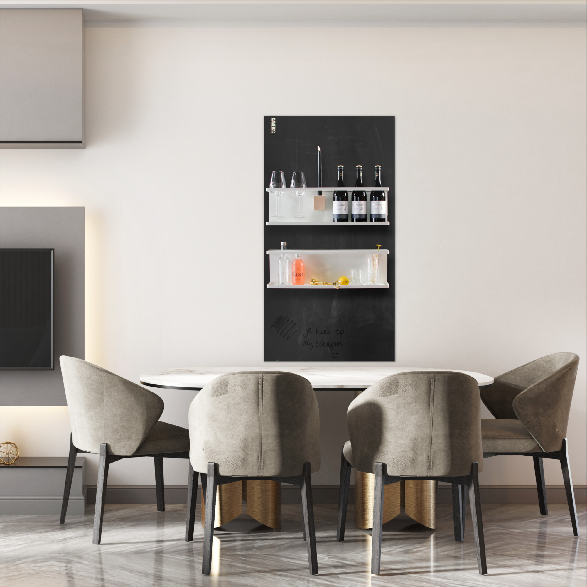 Magneetbord mat – krijtbord oudzwart 60x150 cm