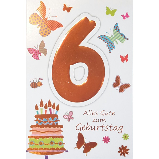 Zahlengeburtstagskarte 6. Geburtstag