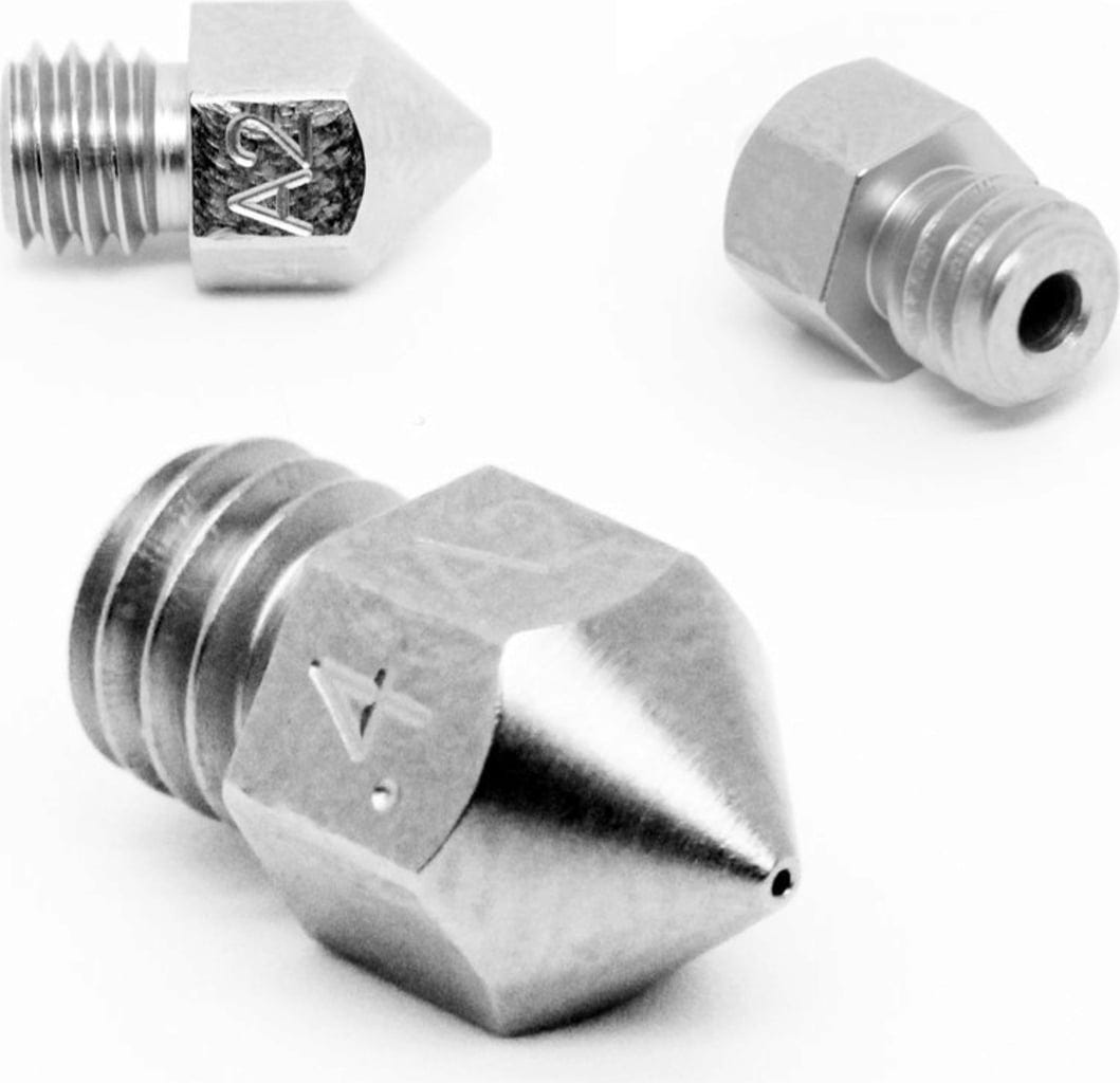 Micro-Swiss  Düse MK8 Stahl gehärtet, 0,4 mm    Gehärtete Stahldüse MK8 für viele 3D-Drucker