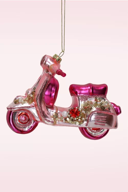 HD Collection Scooter kerst ornament in roze