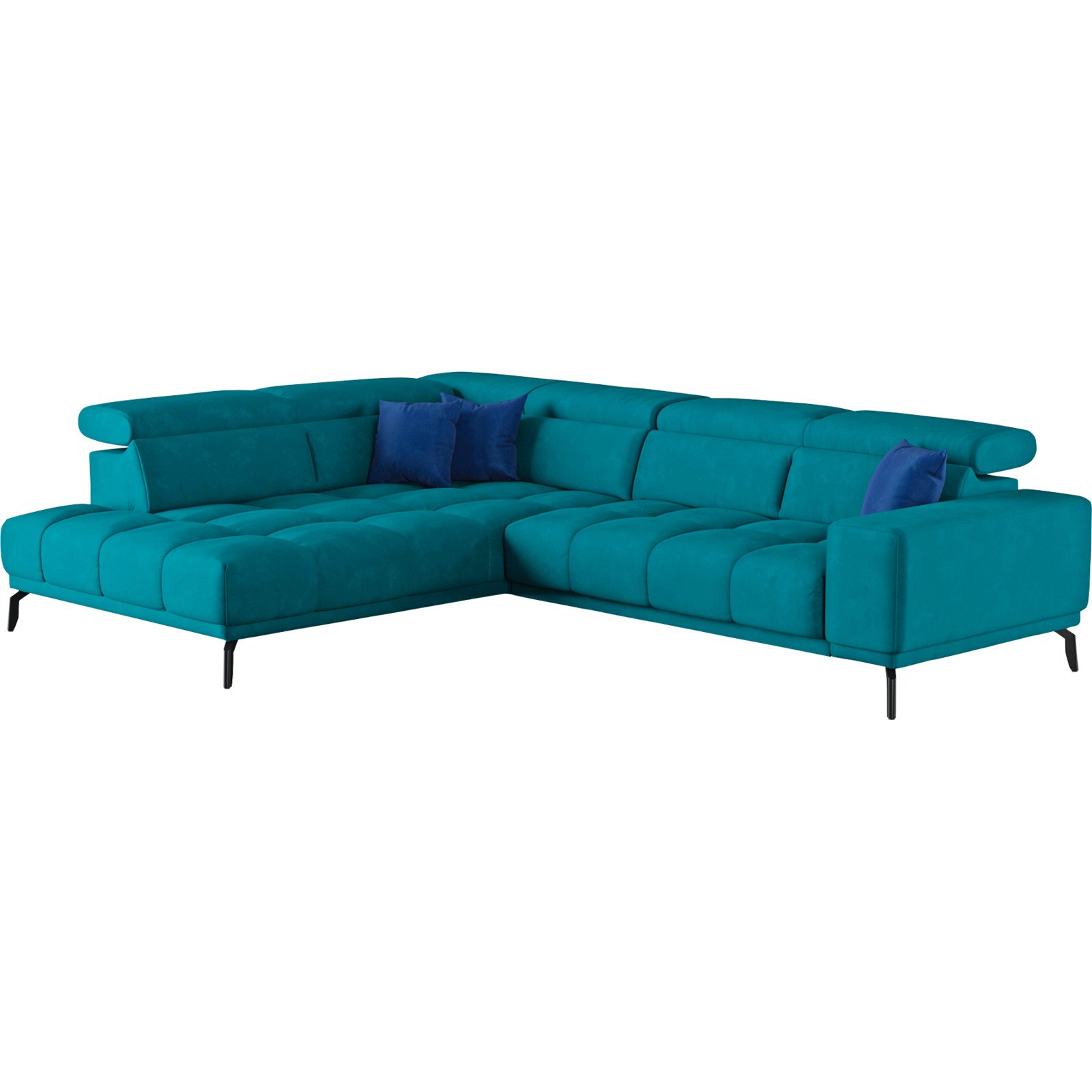 Ecksofa Jamba Stoff petrol, Ottomane links