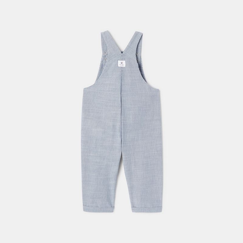Salopette en coton bio bleue mixte Absorba