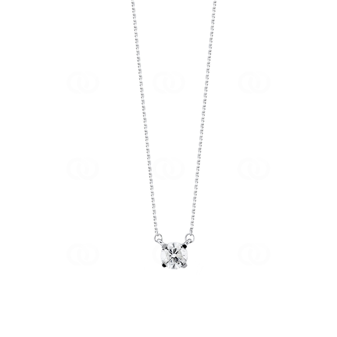 Collier mit Anhänger 750/18 K Weissgold mit Diamant 0.31 ct H/si