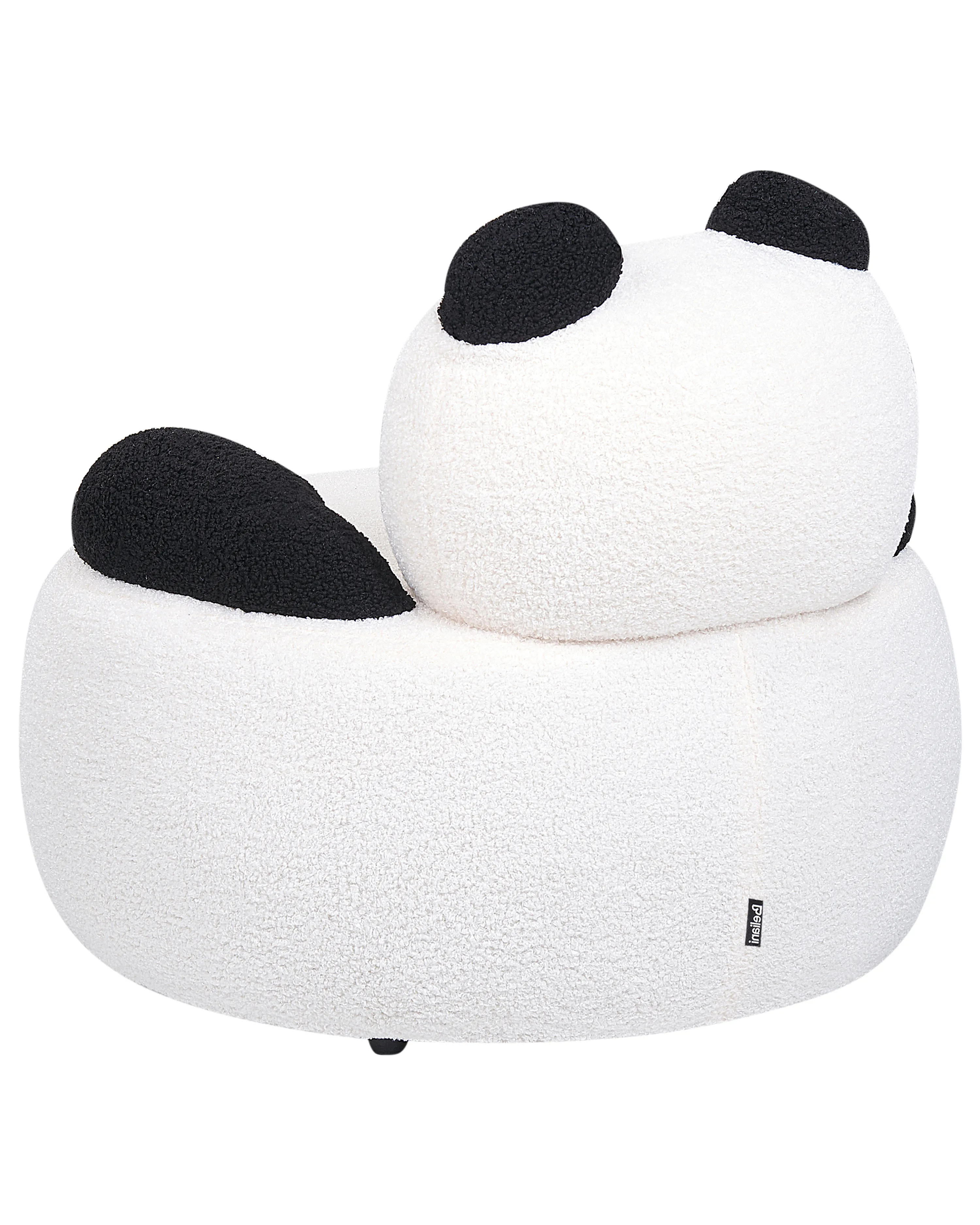 Kinderfauteuil Panda VIBY Bouclé Wit