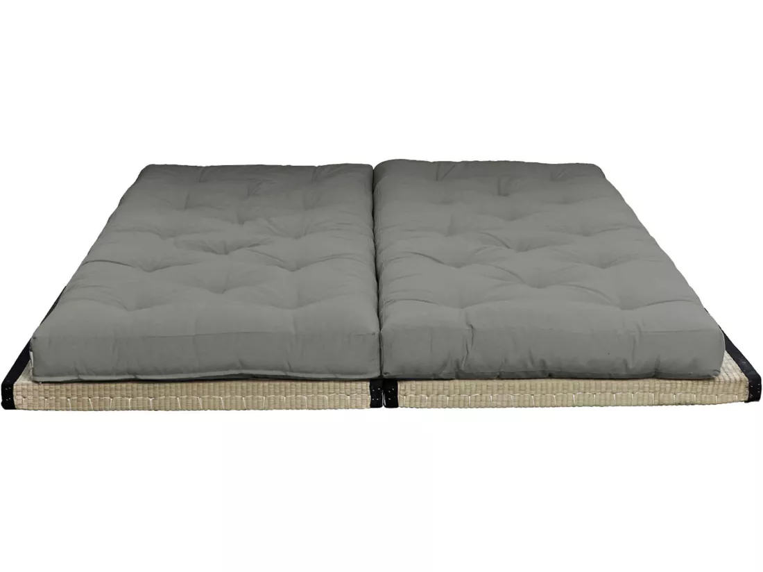 Futon canapé lit 3 places 2x70x200 CHICO gris
