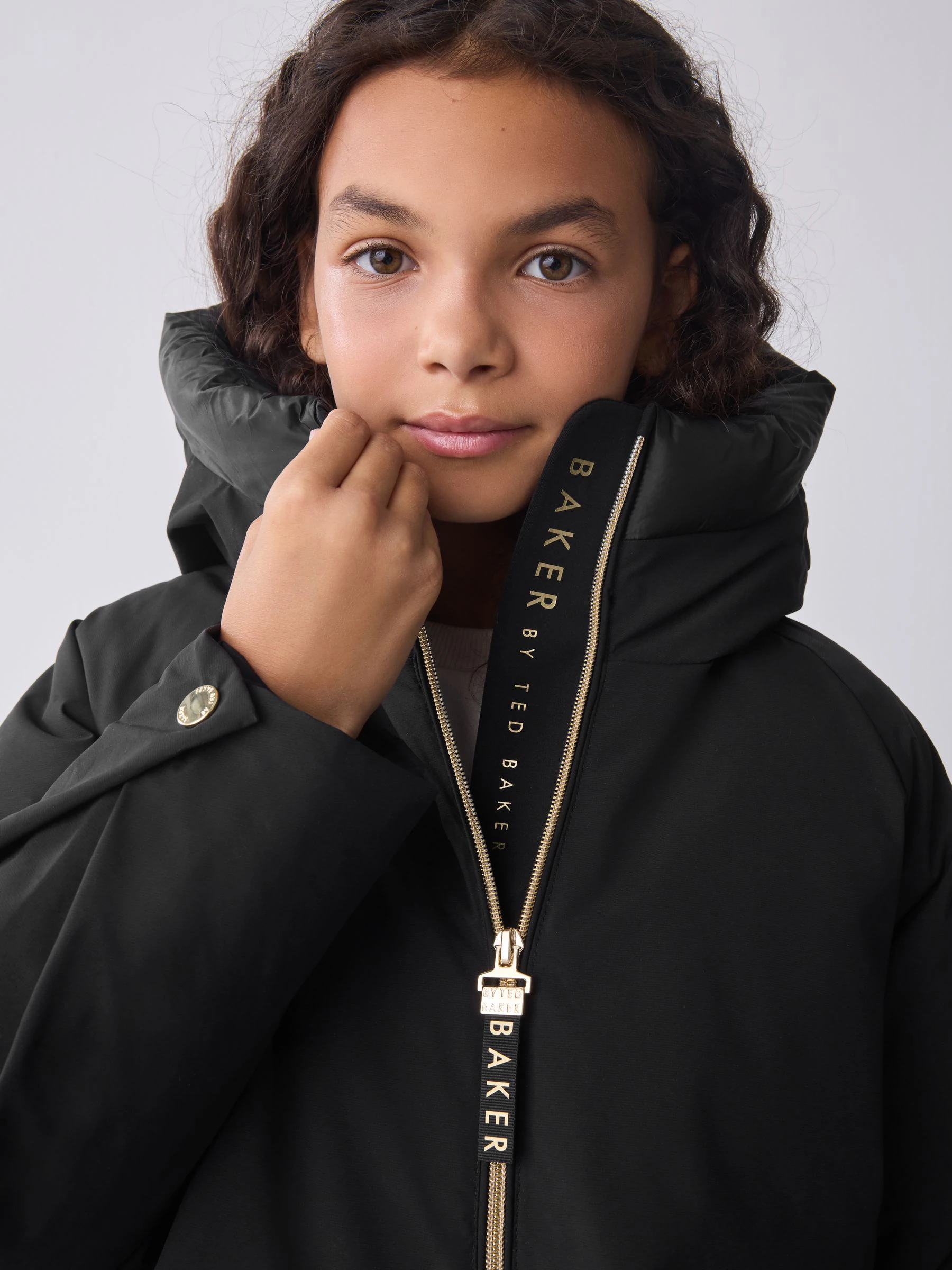 Baker by Ted Baker - Regenbestendige zwarte parka met rok
