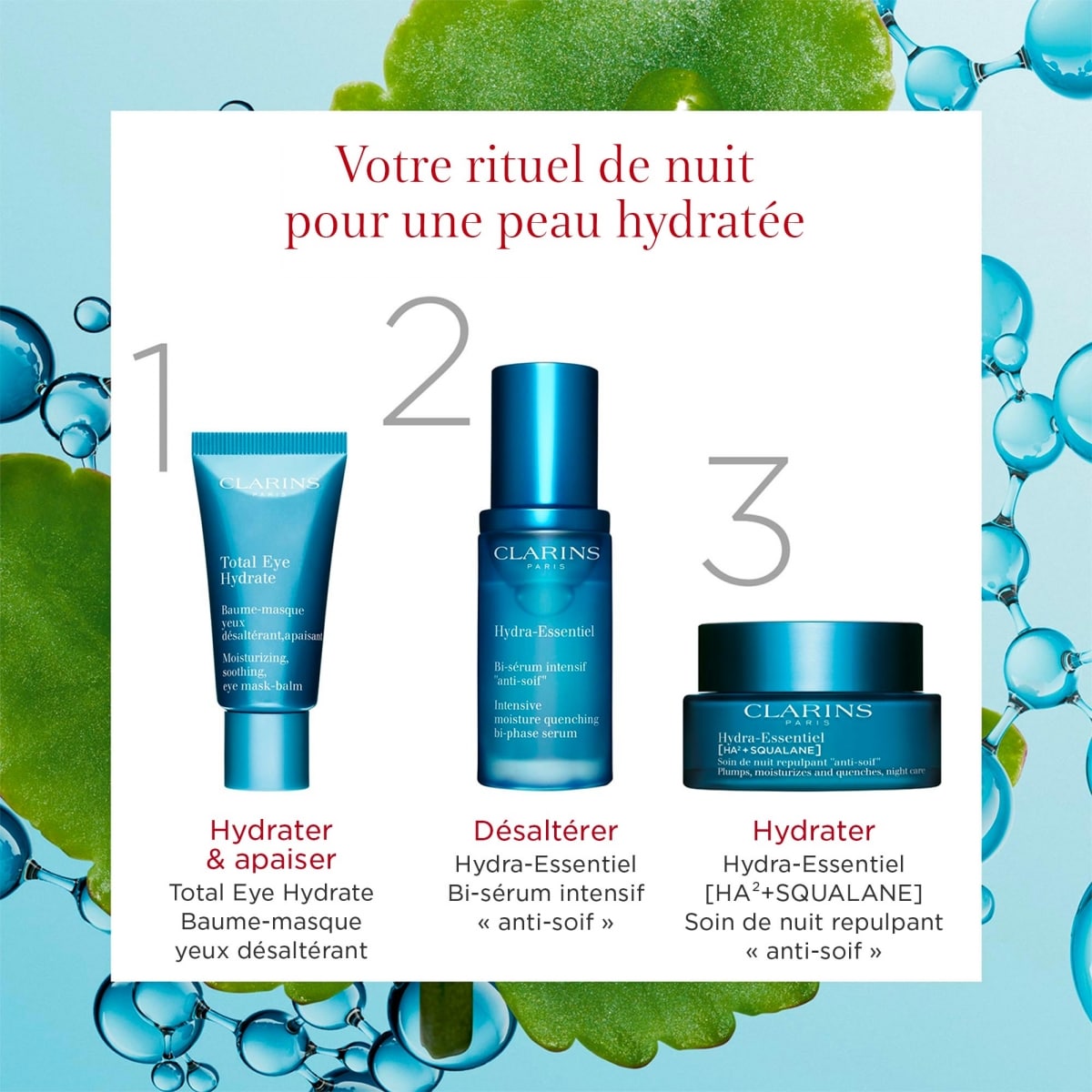CLARINS Hydra-Essentiel [HA²] Soin de Nuit Repulpant 