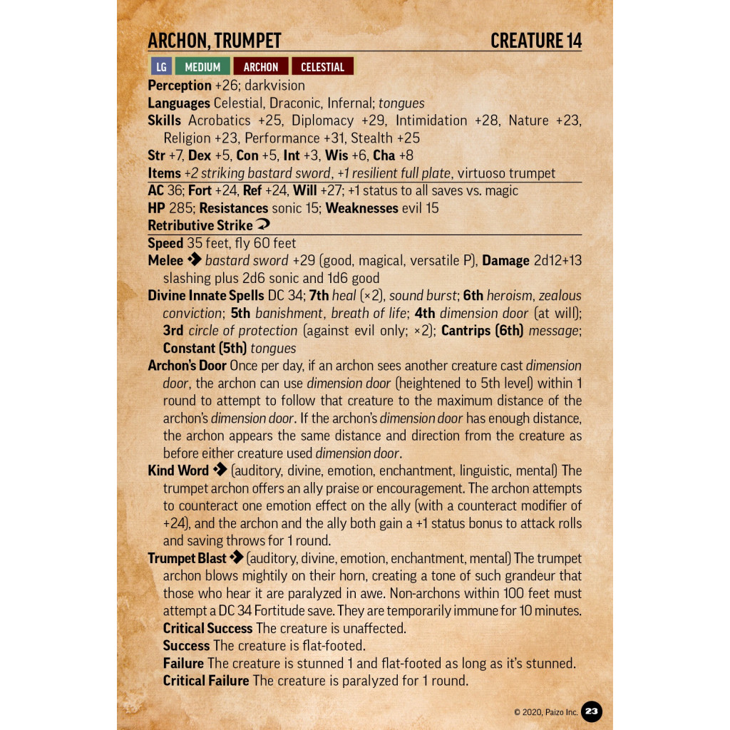 Pathfinder Second Edition - Bestiary 2 Battle Cards