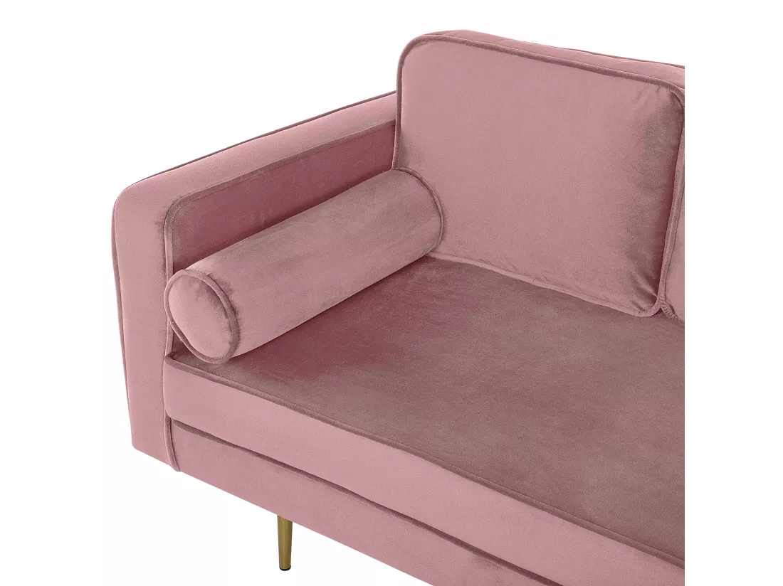 Chaise longue rose poudré côté droite MIRAMAS