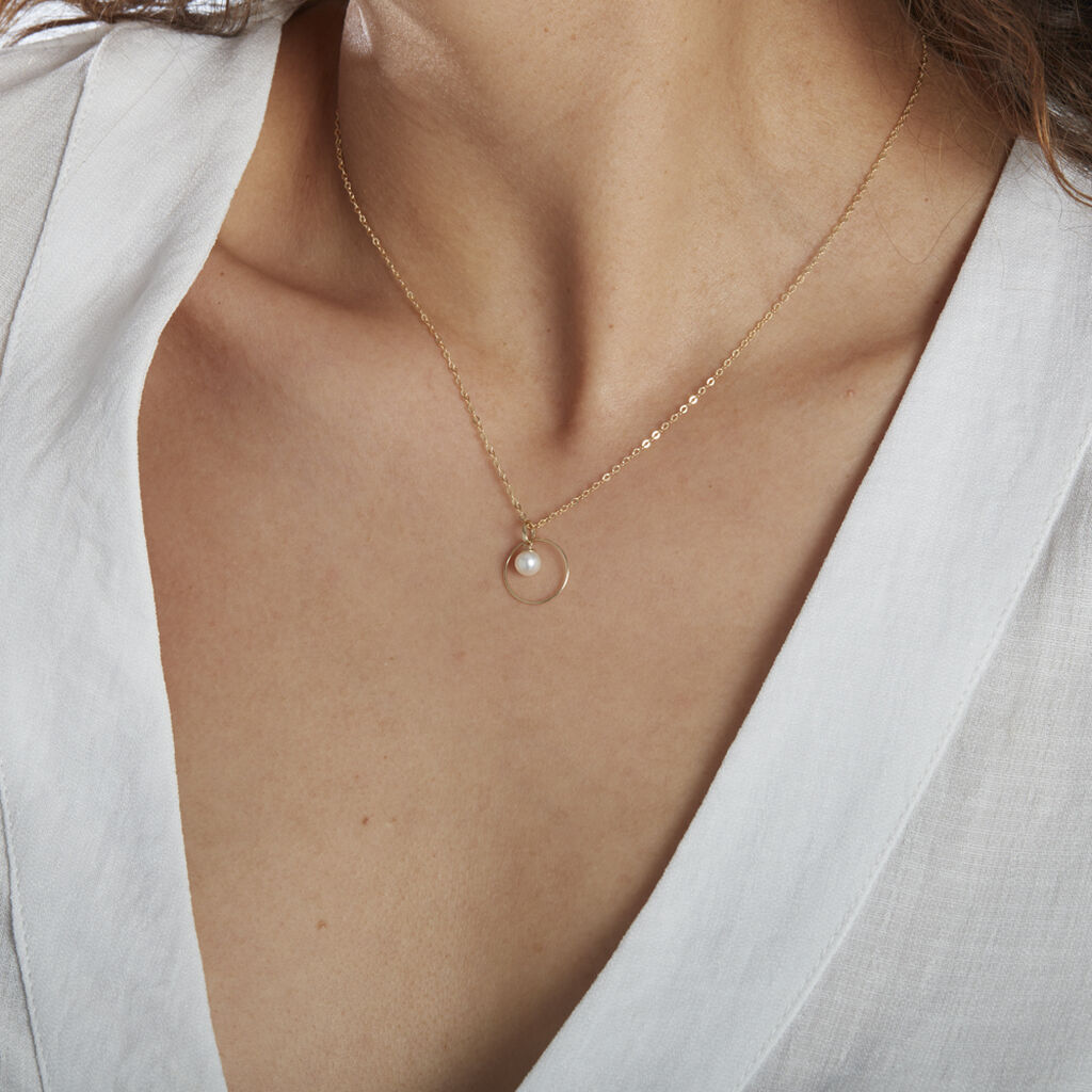 Collier Salvine Or Jaune Perle De Culture