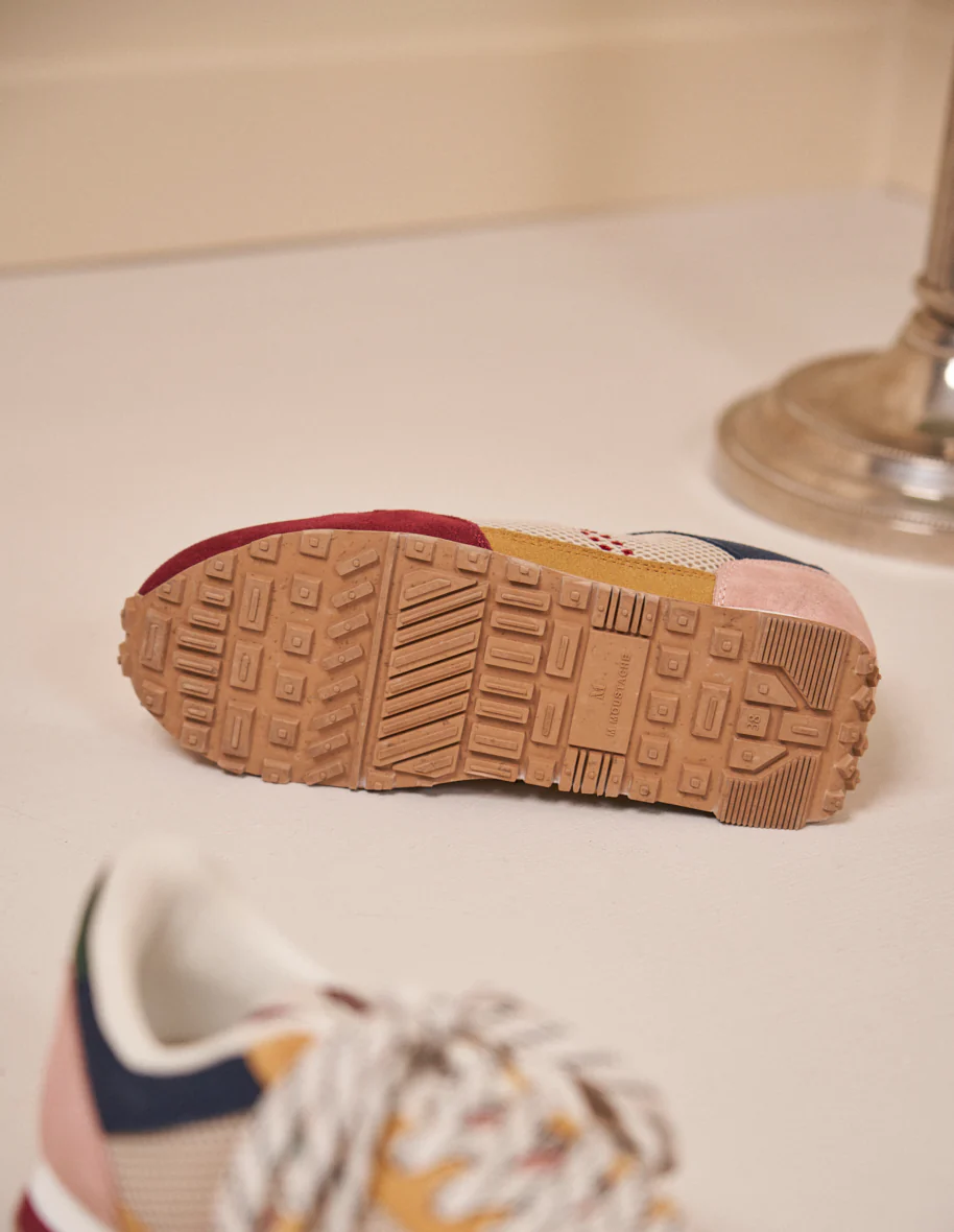 Baskets basses Gabrielle - Suède et mesh bordeaux nude